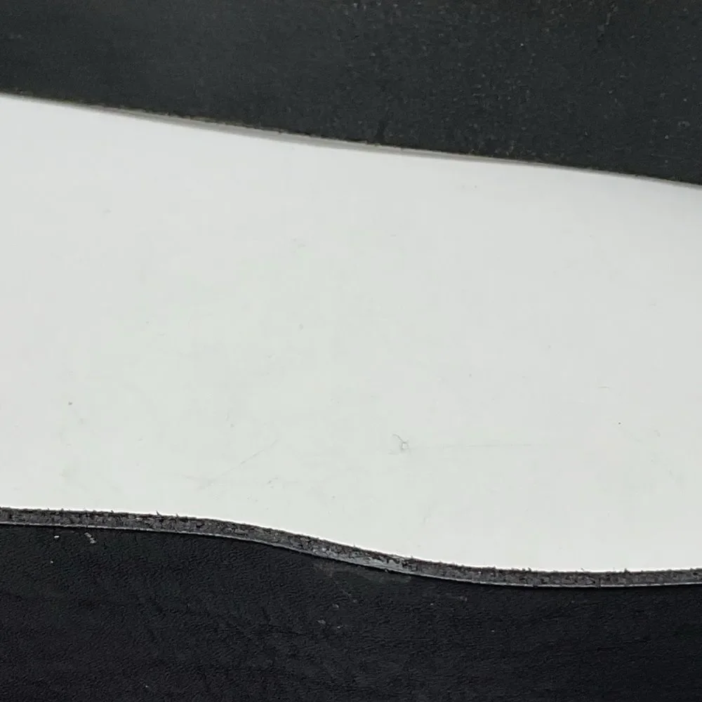 Fossil Black Leather Belt with Double Oval Silver Buckle